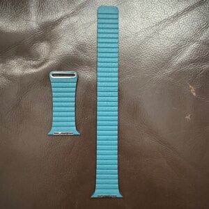 Apple Watch Band - Leather Loop - Light Blue - 44mm (45/49mm) Genuine OEM Large